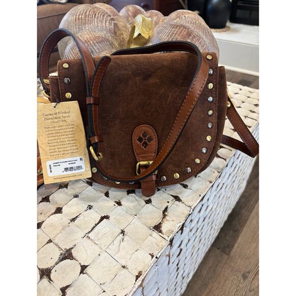 Patricia Nash Isola Flap Crossbody Whiskey Brown Washed Burnished Suede NWT boho - Picture 5 of 15